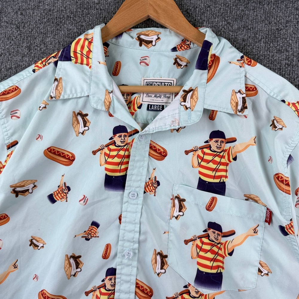 RSVLTS The Sandlot Ham Porter Short Sleeve Button Down Shirt Mens Large Movie